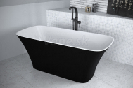 Hopa ASSOS S-LINE Voľne stojaca vaňa z liateho mramoru 160x70cm, Čierna/Biela