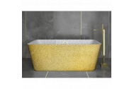 Hopa EVITA Glam voľne stojaca akrylátová vaňa 160x80 cm,Zlatá,sifón click-clack Zlatý