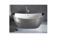 Hopa AYLA Glam voľne stojaca akrylátová vaňa 170x80 cm,Strieborná,sifón click-clack Chróm