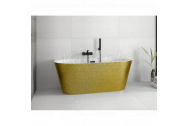 Hopa VICA Glam voľne stojaca akrylátová vaňa 170x80 cm,Zlatá,sifón click-clack Chrómový