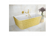 Hopa VARYA Glam voľne stojaca akrylátová vaňa 170x80 cm,Zlatá,sifón click-clack Čierny