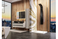 Aquatek YES Black F1 Pevná stena do kombinácie 90x200 cm sklo Číre profil Čierny