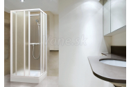 Aquatek ROYAL D4 Sprchový box 90x90x185cm, dvoje posuvné dvere, biele, Krilex vzor voda